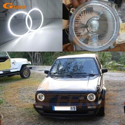 For Volkswagen VW Golf Mk1 Mk2 GTI Euro headlight Ultra bright SMD LED Angel Eyes halo rings kit Day Light car Accessories