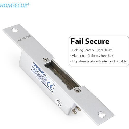 HOMSECUR Fail-Secure Electric Strike PVC Door Lock For Time Attendance System