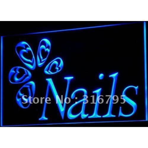 I553 OPEN Nails Beauty Salon Shop LED Neon Light Light Signs On/Off Switch 20+ Colors 5 Sizes