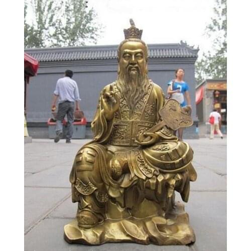 China Folk Classical pure Brass Tai Shang Lao Jun Taoist Religion Buddha Statue