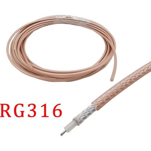 3/5 Meter RG316 Cable RF Coaxial Cable Lead Low Loss Connector Cord Wire 50 Ohm for Crimp Connector 3M 5M