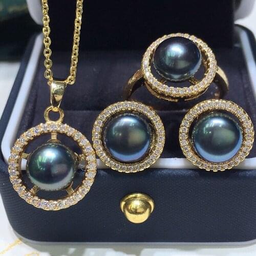 Circle Pendant Earrings Ring Set Mountings Findings Settings Jewelry Set Parts Fittings Charm Accessories for Lady Girls Female