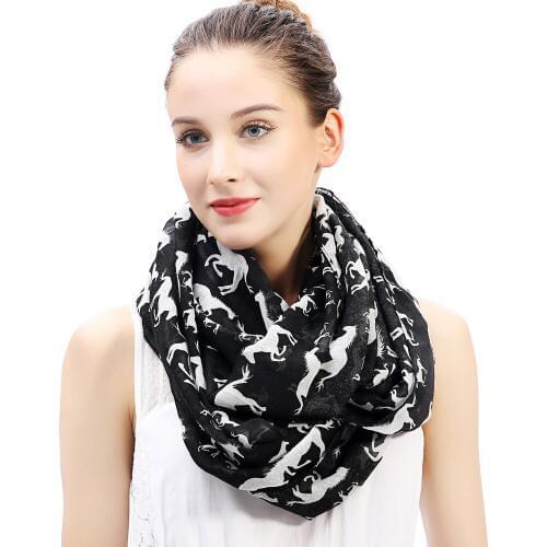 Horse Animal Print Infinity Loop Scarf Snood Womens Gift Winter Accessories