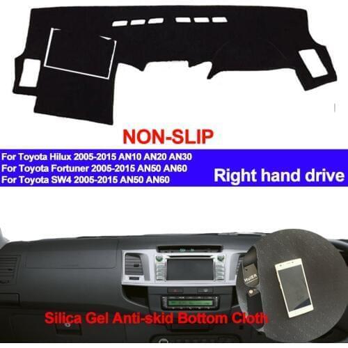 TAIJS For Toyota Fortuner Hilux SW4 2005 - 2011 2012 2013 2014 2015 Dash Mat DashMat Silicone Non-Slip Sun Shade Dashboard Cover