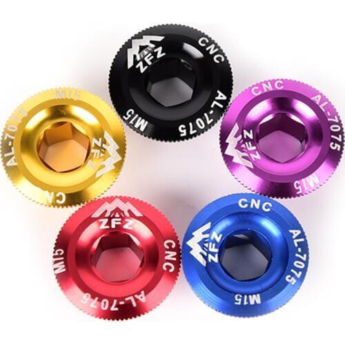 5 colors Dental Plate Cover Crank Screw Cap M15 MTB Crankset Crank Cover Road Bike Fitting