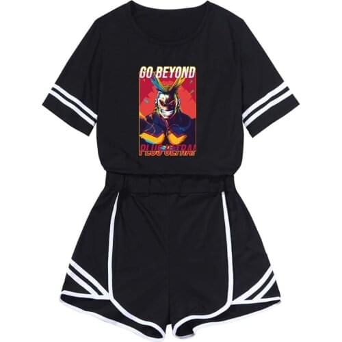 Summer My Hero Academia Short Sleeve Suit Tracksuit Womens Streetwear Sportswear Japanese Fashion Anime 2021 New Hot Sales