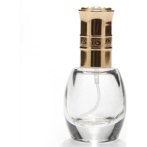 Perfume Atomizer Refillable Liquid Dispenser Makeup Comestics Personality Clear Pearl Bottle Golden Cap Glass Vials 25pcs/lot