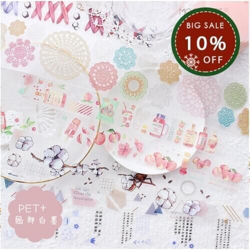 Moodtape washi tape PET background sticker pack Scrapbooking Album diy handmade decoration sticker masking tape paper