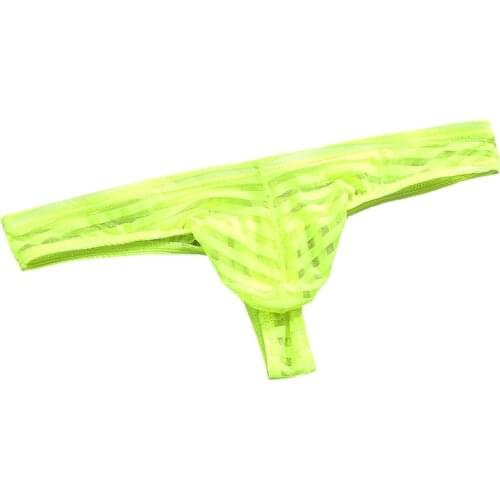 Mens briefs Low-rise Sexy See-through Thong Underwear Ultra-thin Breathable simple Briefs pure color