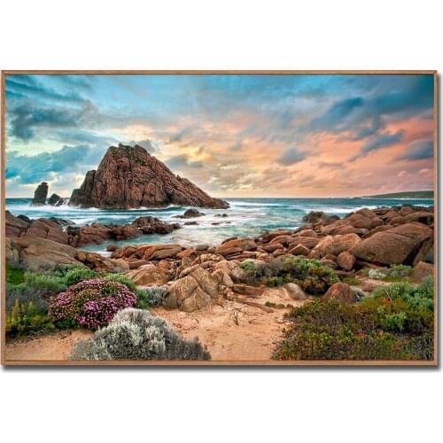 Poster and Print Seascape Beach Wall Art Sea Wave Decor Modern Painting On Canvas Wall Pictures for Living Room Island Cuadros
