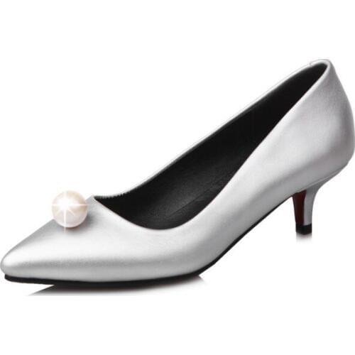 Big Size Pointed pearl decorative shoes ladies high heels women shoes woman pumps