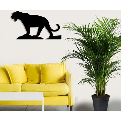 Alone Roaring Lion Wall Room Home Accessory Wooden Table 50x28cm