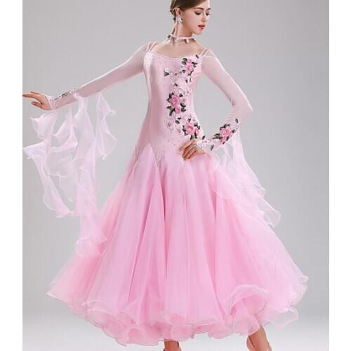 Vestiti da ballo standard donna waltz dress vals dance dress kadın standard ballroom dress green red customize