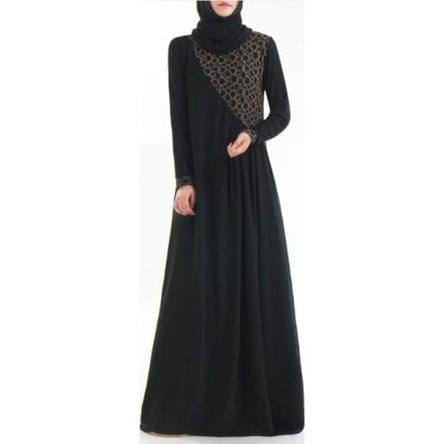 Navy Blue Muslim Women Abaya Hijab Dress Long Sleeve Hidjab Dubai Chiffon Roupa Adulto Feminino Indian Kurta Large Size Black KJ