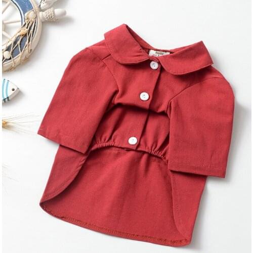 Leisure Dog Clothes Spring Pet Clothes For Small Medium Dogs Chihuahua Puppy Outfit Solid Pet Shirt Clothing For Dogs Costume