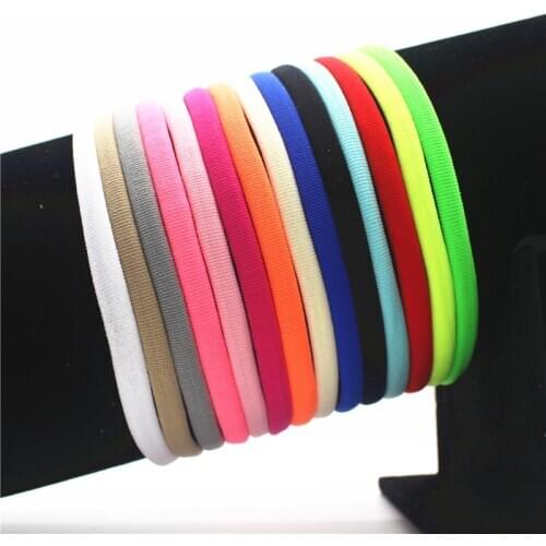 20pcs soft solid nylon baby headband Elastic Skinny for newborn hairband