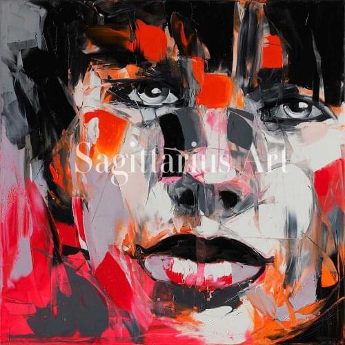 Handmade Hand painted Modern Abstract Wall Decor Fine Art Francoise Nielly Untitled 56 Oil Painting Artwork Canvas Painting art