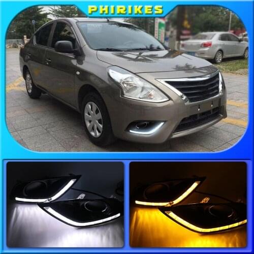 Car styling For Nissan Almera Latio Sunny Versa 2014 2015 2016 2017 2018 LED DRL Daytime Running Lights Daylight Fog Head Lamp