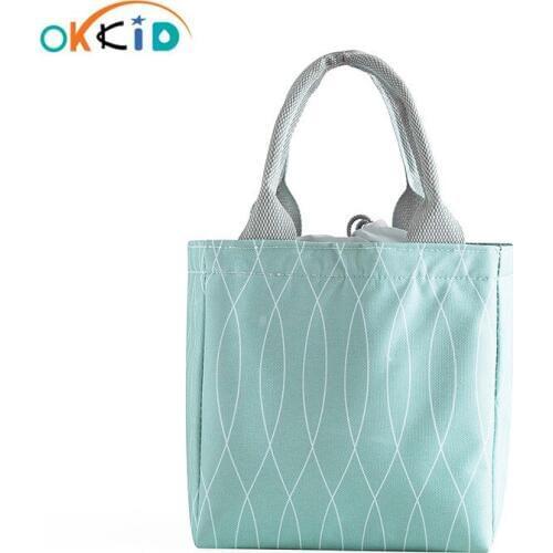 OKKID student functional cooler bag girls lunch box portable insulated waterproof lunch bags for women tote picnic food handbag