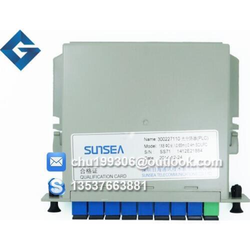 SUNSEA Fiber Branching Device 1x8 Box Cassette Card Inserting PLC splitter Module SC Connector
