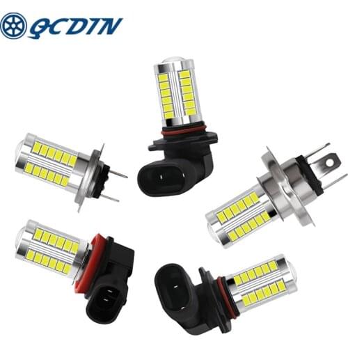 QCDIN 3W 2Pcs H4 LED Headlight Bulbs LED Car Auto Headlamp H7/H8/H9005/9006 Fog Lamp DC12V Auto Reverse Lights