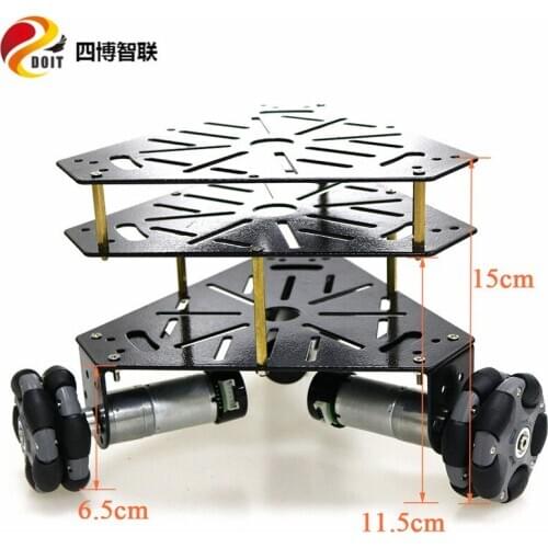 SZDOIT Move Robot Intelligent Car Chassis 58mm Omnidirectional wheel Radio Control With Servos DIY College Research