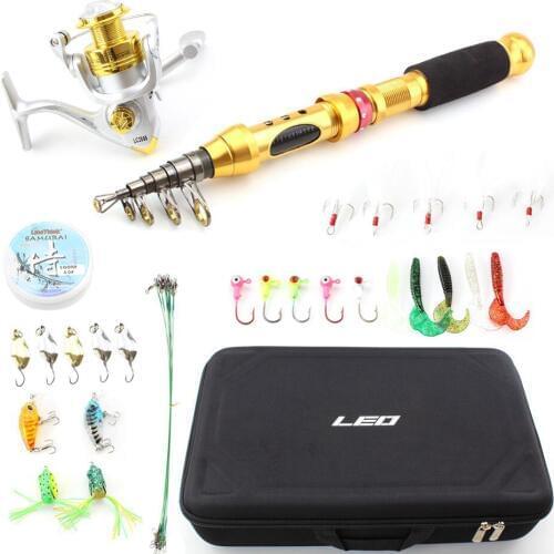 1.5m-2.7m ultrashort Fishing Rod telescopic and Spinning Reels Combo Travel Fishing Tackle Line Lures Hooks Bag set