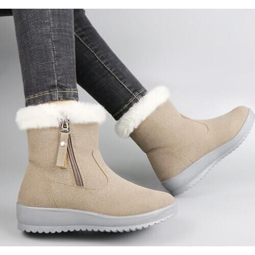 Winter Snow Boots Women Waterproof Boots Platform Ankle Sneakers Boots Zipper Comfortable Ladies Boots