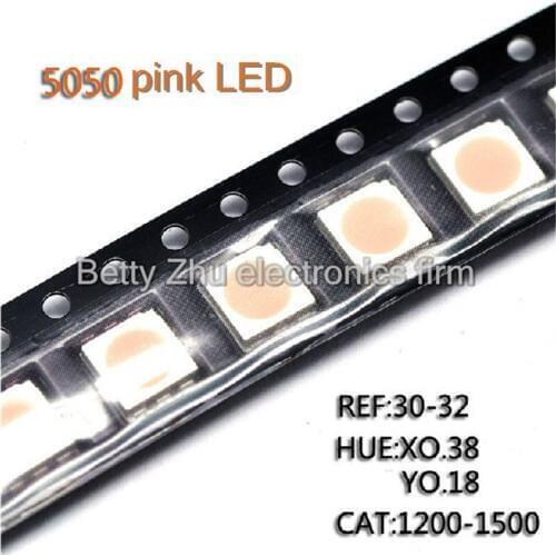 1000PCS/LOT 5050 SMD LED light-emitting diode highlighted pink
