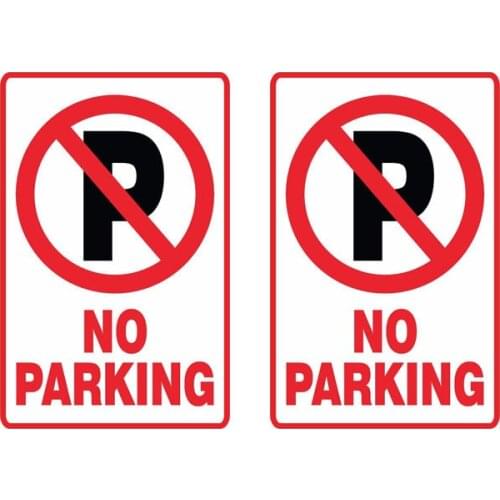 2 X Warning NO Parking Car Sticker Waterproof Reflective Funny Decal Automobile Motorcycles Accessories PVC,11cm*7cm