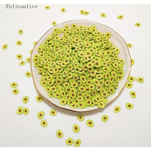 20g Avocado Soft Clay Slices DIY Nail Arts Decoration Polymer Clay Sprinkles for Crafts Simulation Food Play