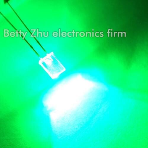 200PCS/LOT LED light-emitting diode square 2 * 5 * 7mm transparent shell highlighted hair emerald green light water clear