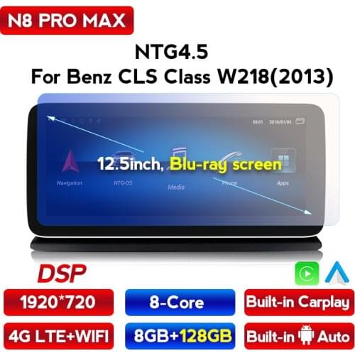 4G LTE Android Auto wifi gps navigation For Mercedes Benz CLS Class W218 2011 - 2018 carplay autoradio 12.5“ Blu ray screen