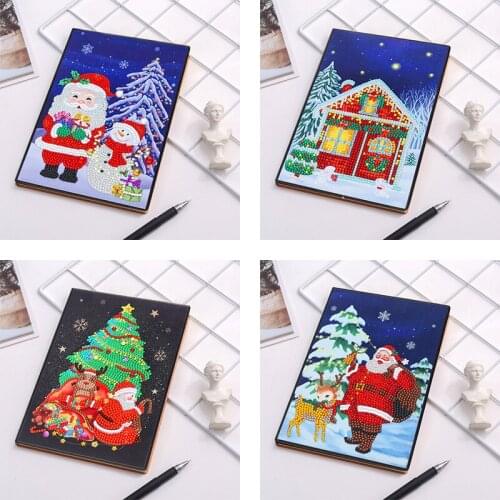 DIY Special Shaped Diamond Painting Christmas A5 50 Pages Office Notebook Cross Stitch Embroidery Sketchbook Drawing Book