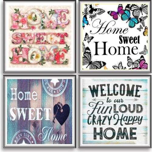 Diamond Painting Flower Butterfly 5D DIY Full Diamond Embroidery Mosaic Cross Stitch English Letter Home Decorative Painting