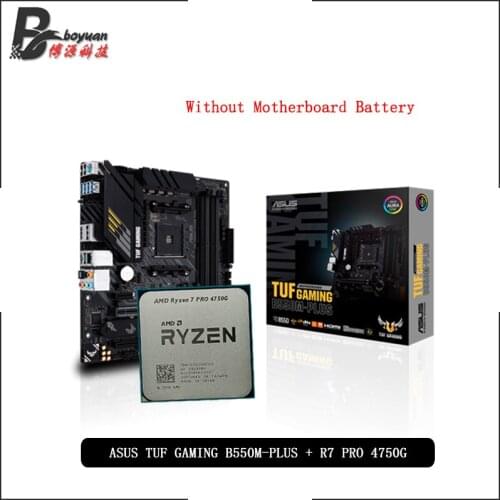 AMD Ryzen 7 4750G R7 4750G CPU + ASUS TUF GAMING B550M PLUS Motherboard Suit Socket AM4 All new but without cooler