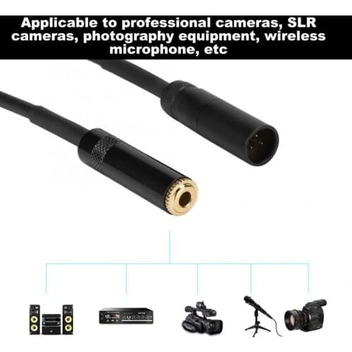 Camera Audio Cable 3.5mm Female to Mini XLR Male Two-way Audio Cable Adapter for Camera Photography Equipment