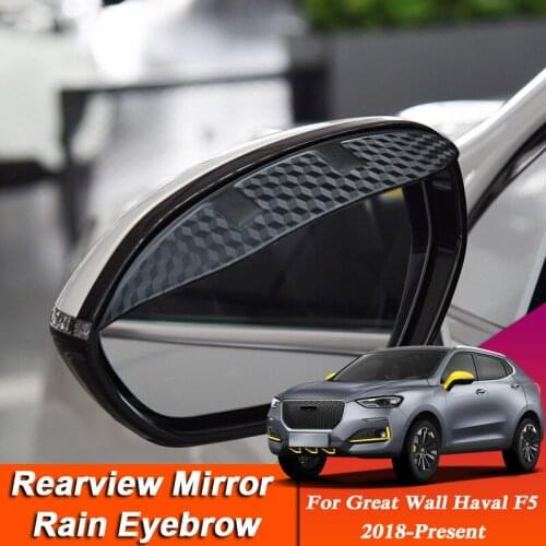 Car-styling For Great Wall Haval F5 2018-2022Carbon Fiber Rearview Mirror Eyebrow Rain Shield Anti-rain Cover External Accessory