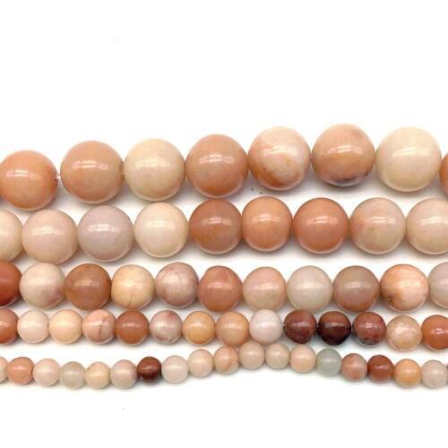 Natural Stone Bead Pink Aventurine Round Smooth 4 mm 6 mm 8 mm 10 mm 12 mm 15 inch DIY Jewelry Making Supplies