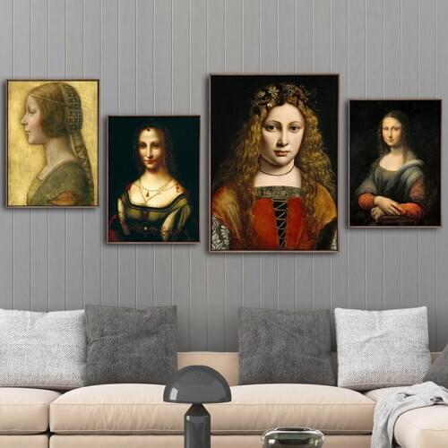 Home Decor Canvas Print Art Wall Pictures Poster Canvas Printing Paintings Italy Leonardo Da Vinci Mona Lisa