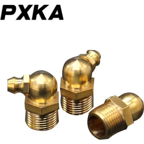 Free shipping 10pcs pure copper butter mouth Tsui Tong grease gun head M4M5M6M8M10M12M14M16 straight 45/90 degrees