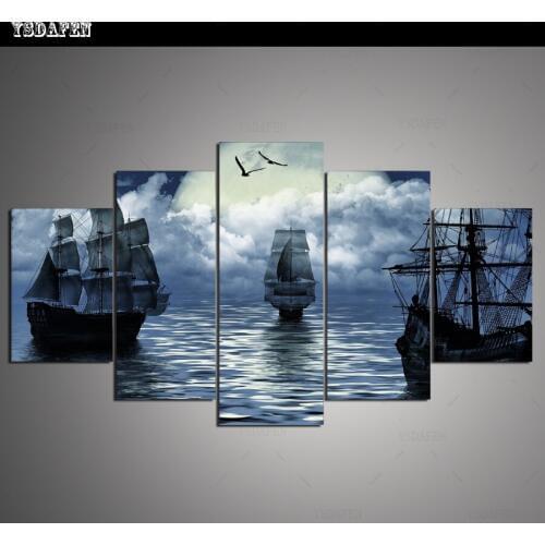 HD print olieverf Film modulaire foto Scenery poster kind room decor woondecoratie 5 stks canvas art z366