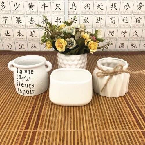 Ceramic flowerpot simulation flower set dried flower flowerpot flower arrangement flower vase Nordic home decoration vase
