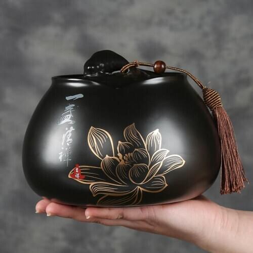 Tea Caddy Ceramic Sealed Storage Tank Pu'er Large Small Storage Tea Mug Universal Moisture-proof Travel Portable Container Gifts