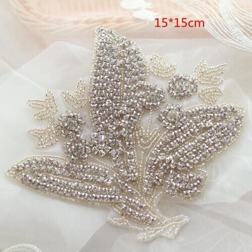 Rhinestone Applique Crystal Trim Rhinestone Beaded Applique Bridal Accessories Wedding Dress Sash Belt Headband