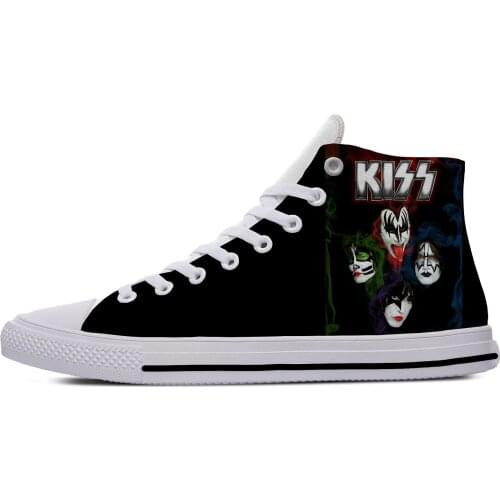 Rock Band Heavy Metal Kiss Cool Classic Fashion Casual Cloth Shoes High Top Lightweight Breathable 3D Print Men women Sneakers