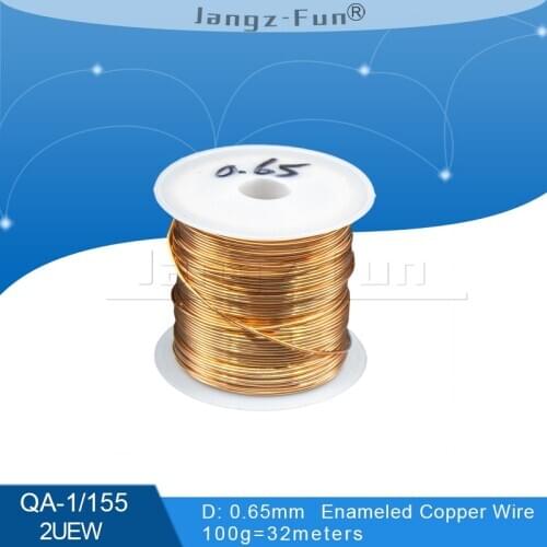 100Grams 32meters Polyurethane Enameled Copper Wire Diameter 0.65MM Varnished Copper Wires QA-1/155 2UEW Transformer Jumper