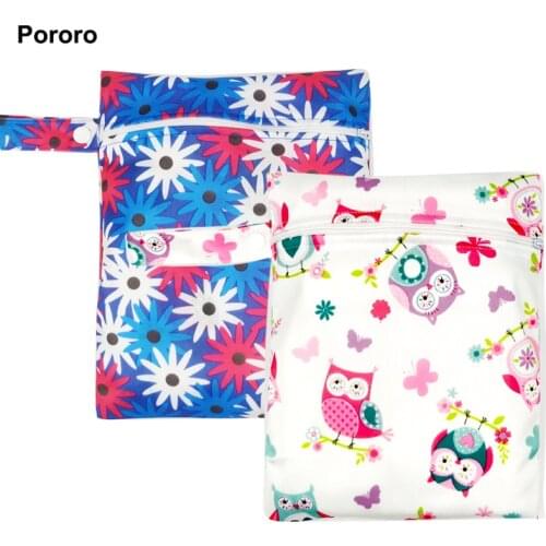 20*25CM Pororo single pocket wet bag, baby cloth diaper bag, waterproof reusable nappy bags, small size mummy dry bag wholesale