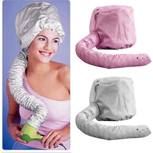 New 1pc Silver/Purple Soft Convertible Hair Dry Bonnet Cap Adjustable Hairdressing Hair Dryer Warm Baked Oil Hat High Quality