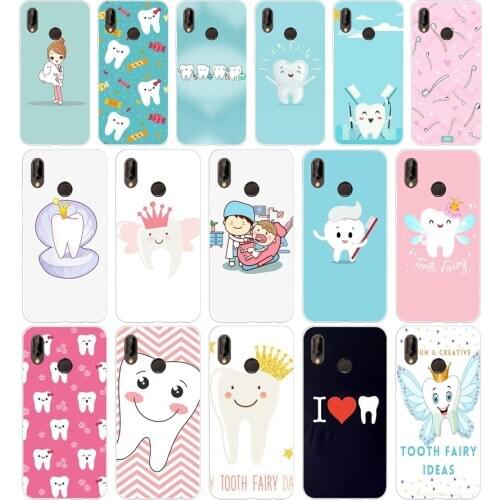 110FG Dentist Dental Crowned Tooth Soft Silicone Tpu Cover Case for huawei Mate P20 P30 Llte Pro Y6 Y7 2019